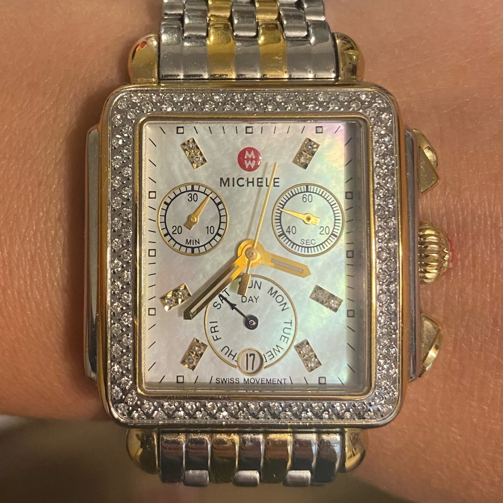 Michele Deco Two Tone Watch